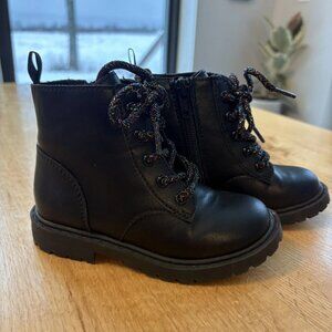 Old Navy Black High Top Zip Combat Boots- Toddler Size 8